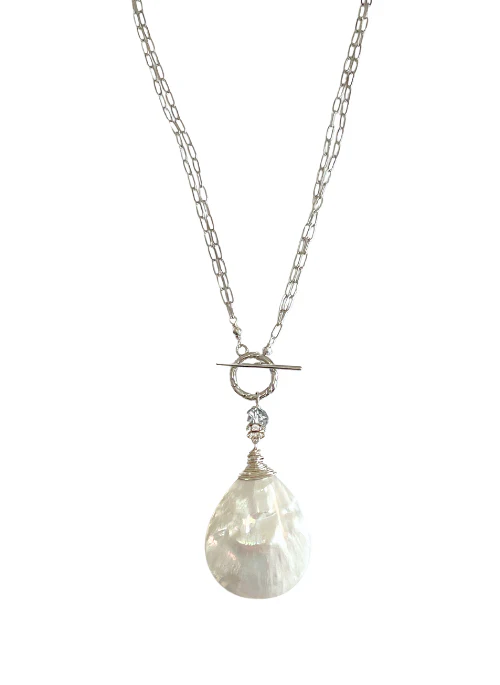 2 Way Mother of Pearl Convertible Necklace Silver - Lositime