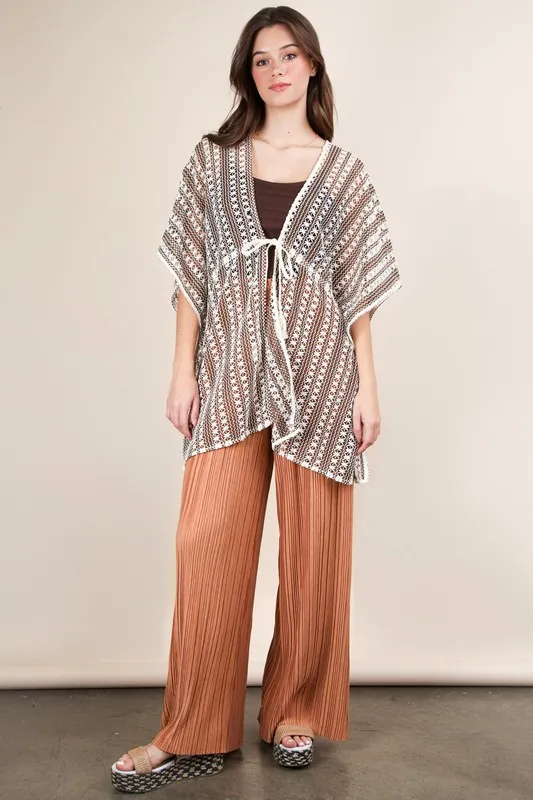 VERY J Striped Poncho Boho Cardigan - Lositime