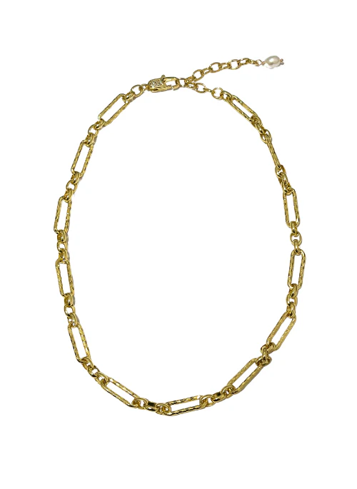 Natalie Paperclip Necklace Gold - Lositime