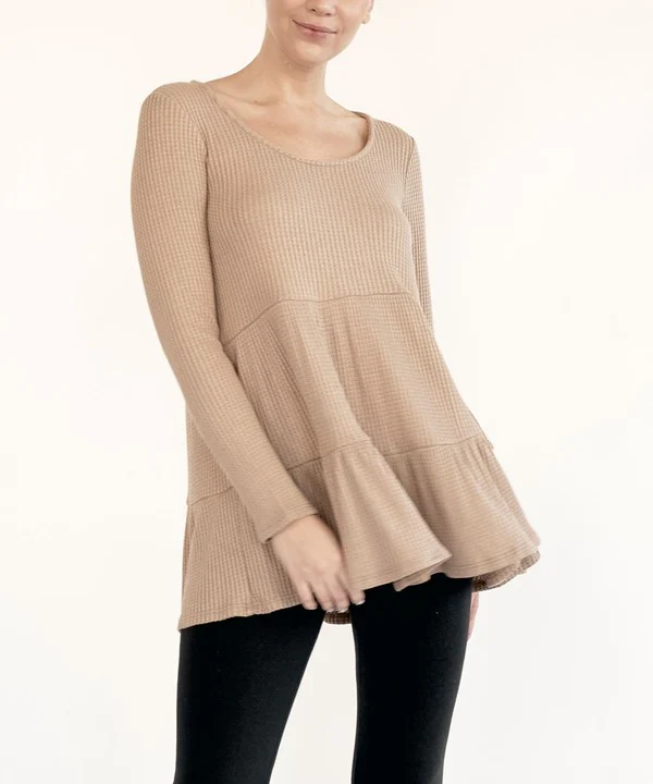 BAMBOO WAFFLE BABYDOLL TUNIC - Lositime