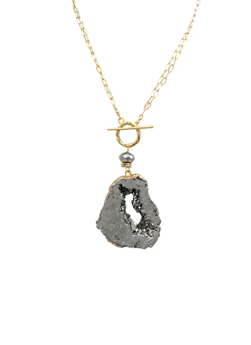 2 Way Adjustable Druzy Agate Necklace - Lositime