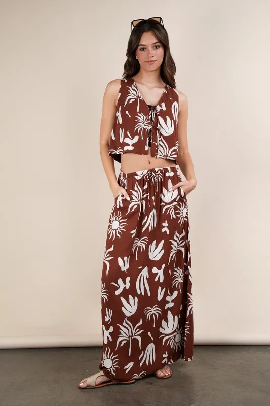 VERY J Printed Resort Midi Skirt - Lositime