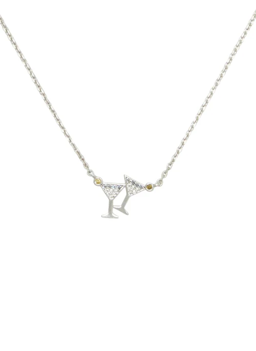 Martini Crystal Pendant Silver - Lositime
