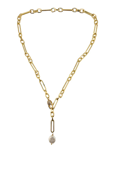 Bianca Pearl Paperclip Convertible Lariat - Lositime