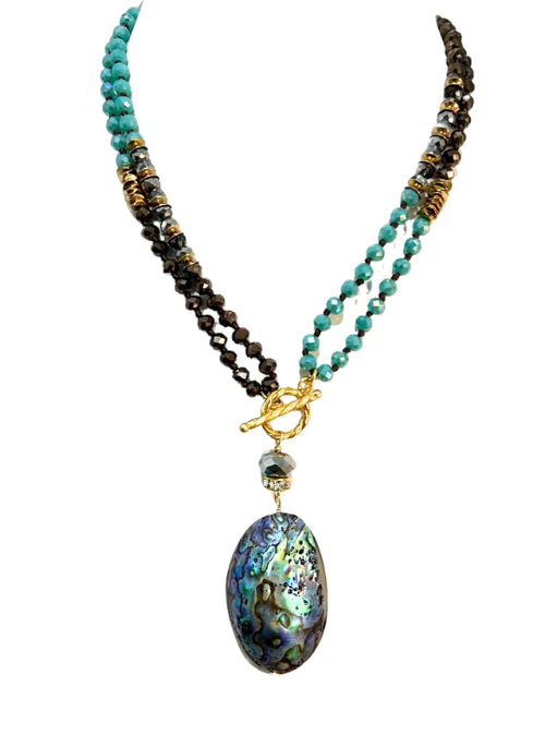 2 Way Abalone Beaded Necklace - Lositime