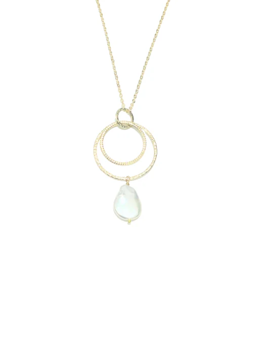 Ellie Hammered Pearl Necklace - Lositime