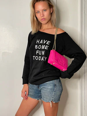 The Embroidered Wide Neck Fleece - Lositime