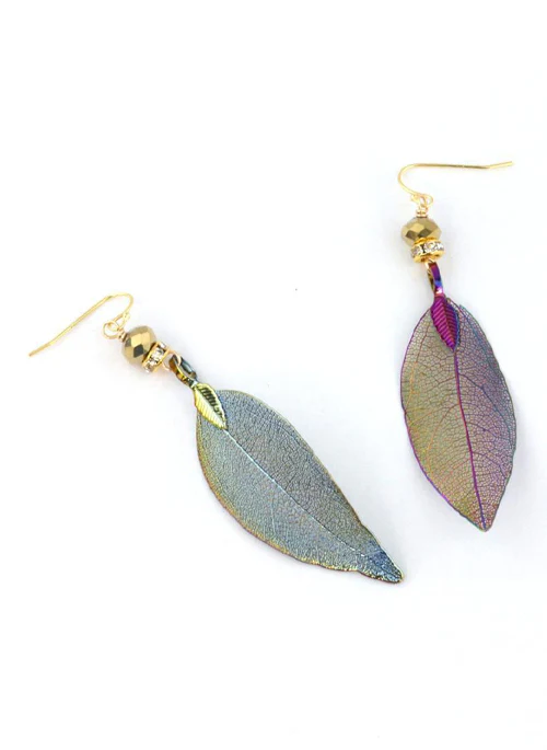 Rainbow Leaf Earrings - Lositime