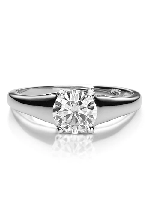 Forever Brilliant Moissanite 1.00ct Solitaire Ring in 14k White Gold - Lositime