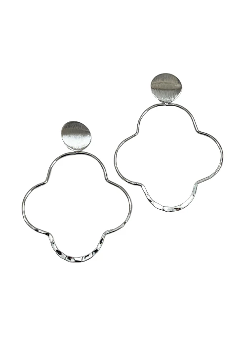 Elena Silver Statement Hoop Earrings - Lositime