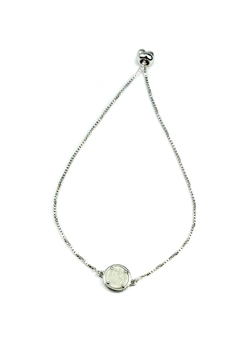 Addison Druzy Adjustable Bracelet in Silver - Lositime