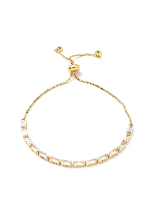 CZ Adjustable Tennis Bracelet Gold - Lositime