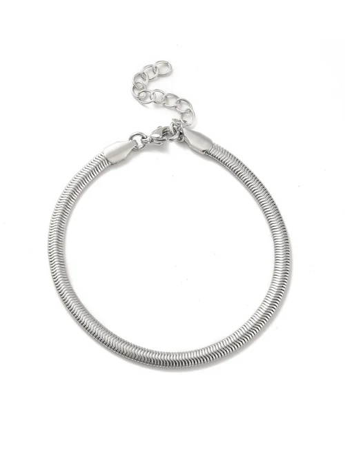 Kaylee Herringbone Bracelet Silver - Lositime